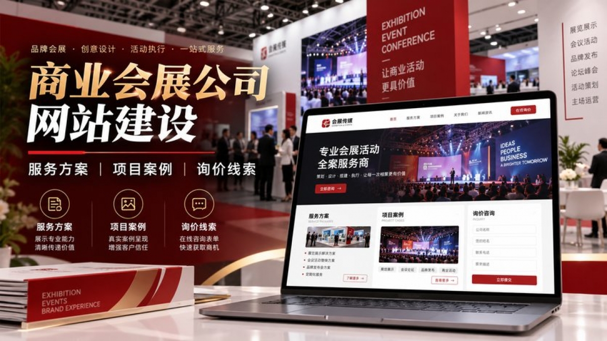商业会展公司网站建设需要哪些内容？服务方案、项目案例和询价线索如何组织