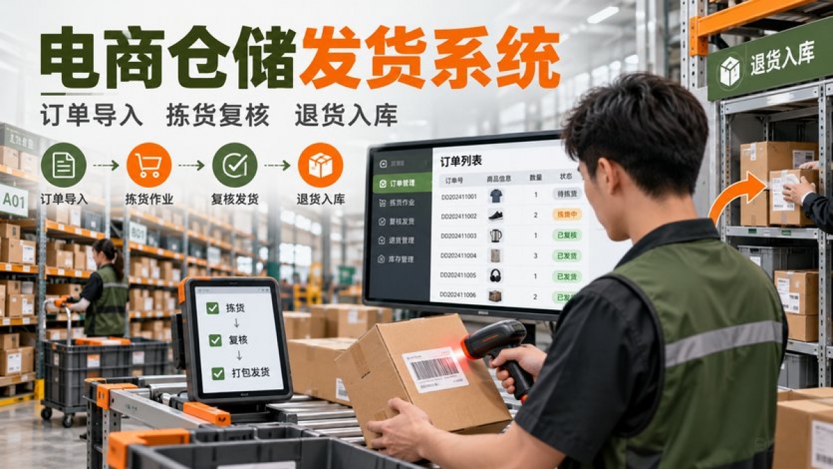 电商仓储发货系统怎么选？订单导入、拣货复核和退货入库如何验收