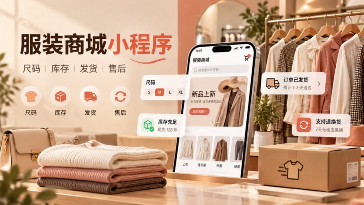 服装商城小程序有哪些必备功能？尺码库存、订单发货和退换货如何规划