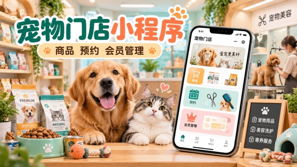 宠物门店小程序怎么做？商品销售、服务预约和会员管理如何分阶段上线