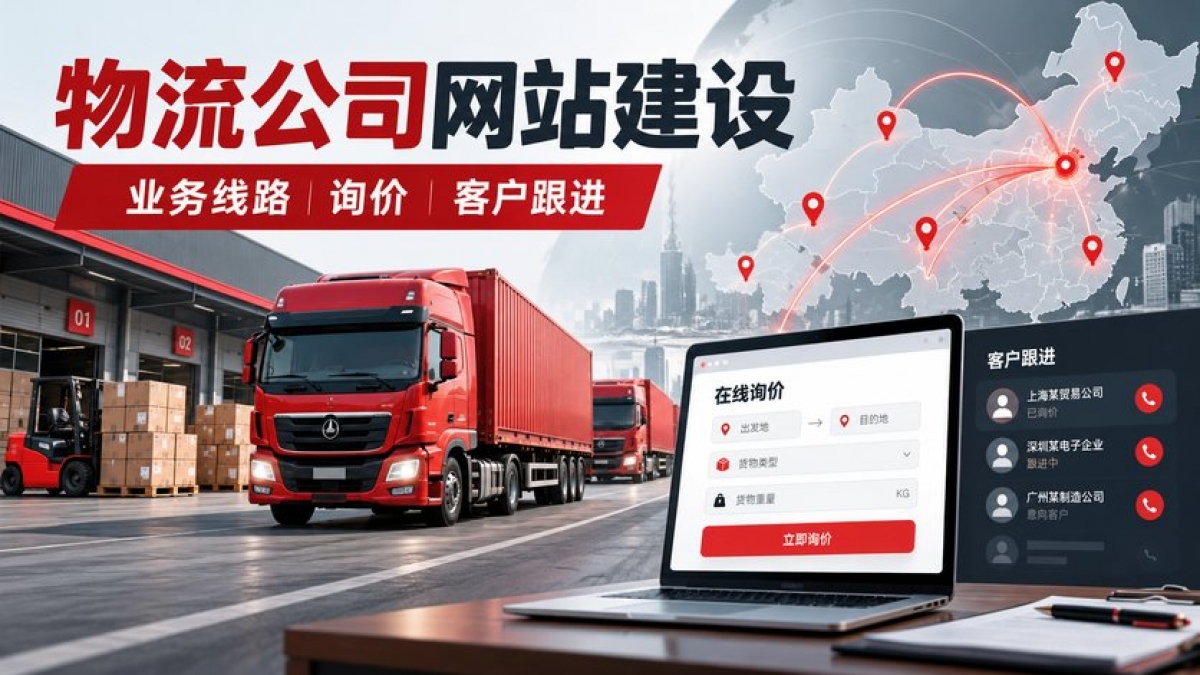 物流公司网站建设需要哪些内容？业务线路、询价表单和客户跟进如何规划