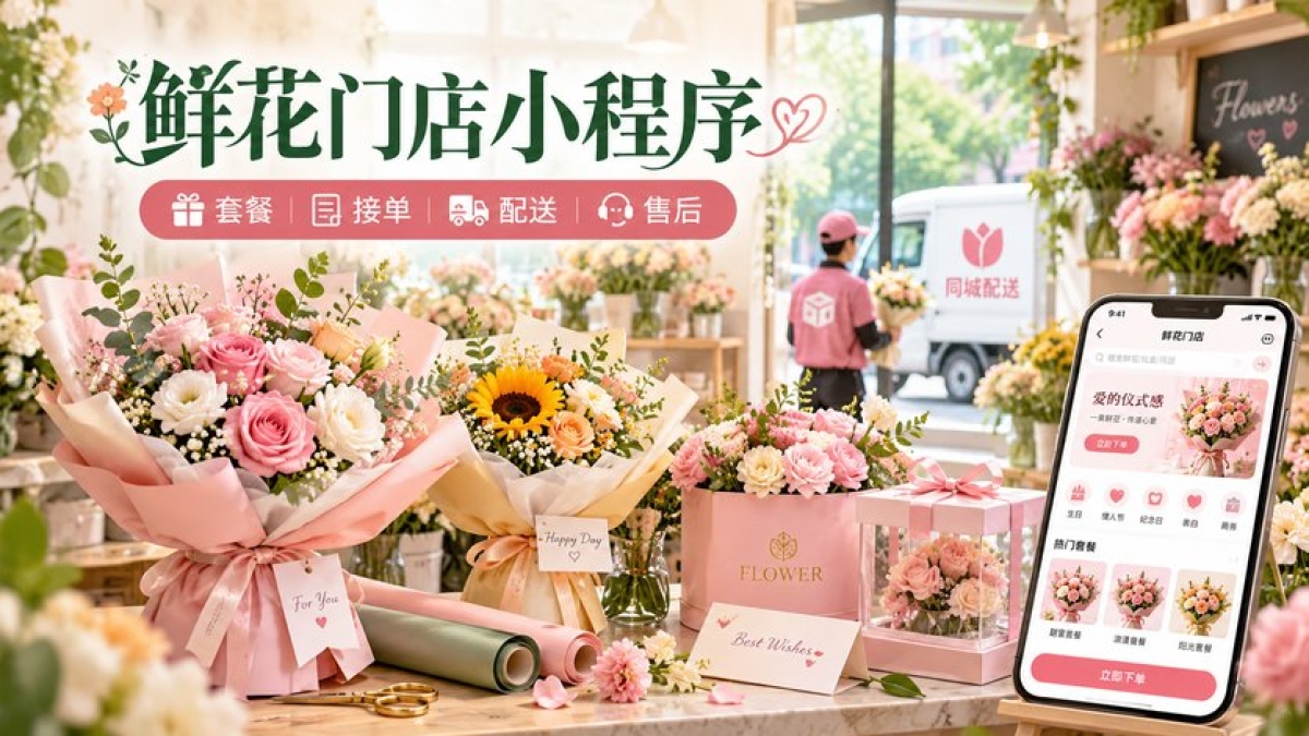 鲜花门店小程序开发需要准备什么？商品套餐、节日接单和配送售后怎么安排