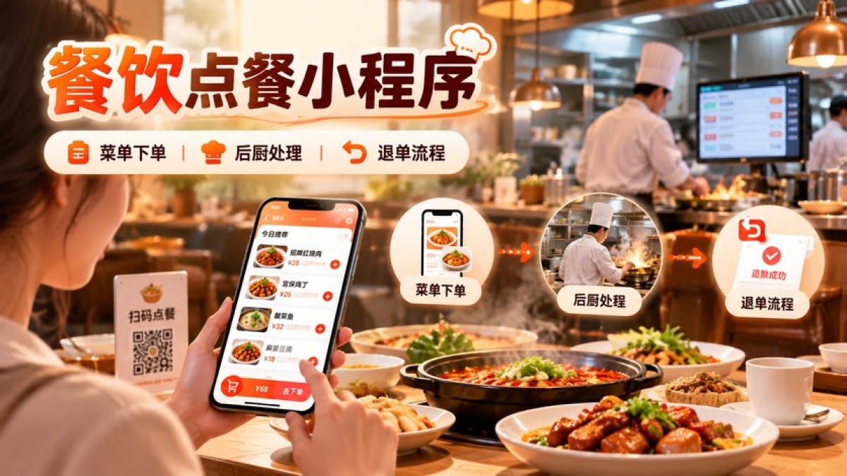 餐饮点餐小程序需要哪些功能？从菜单下单到后厨处理和退单如何打通