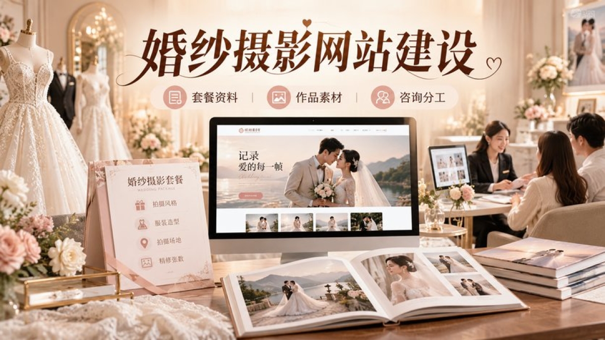 婚纱摄影网站建设前要准备什么？套餐资料、作品素材和咨询分工如何整理