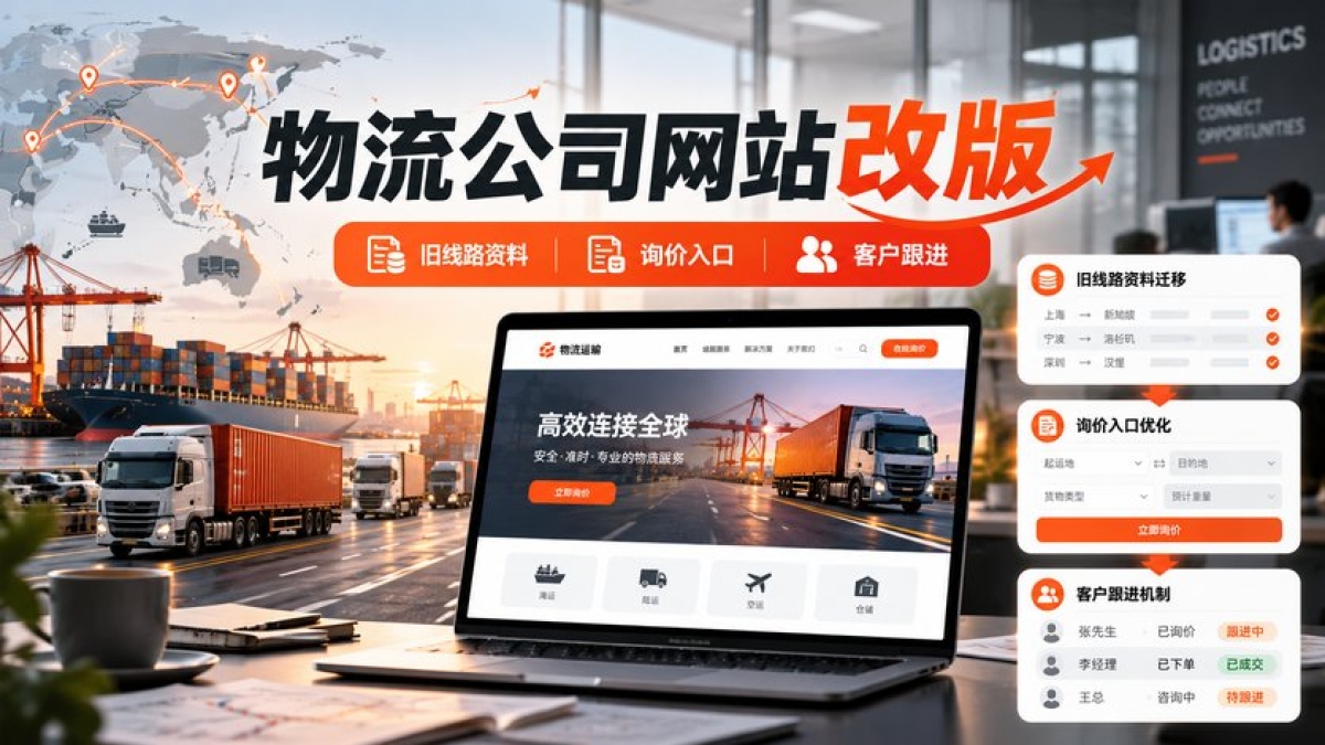 物流公司网站改版要检查什么？旧线路资料、询价入口和客户跟进如何迁移