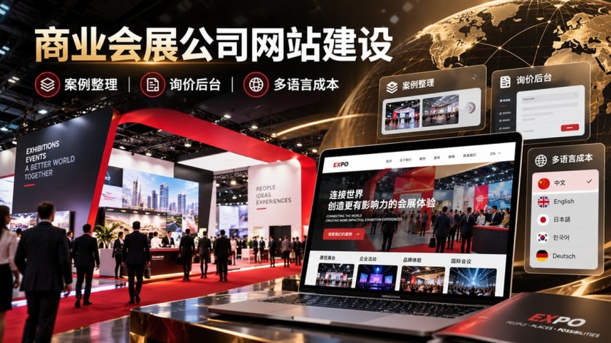 商业会展公司网站建设预算怎么评估？案例整理、询价后台和多语言有哪些成本