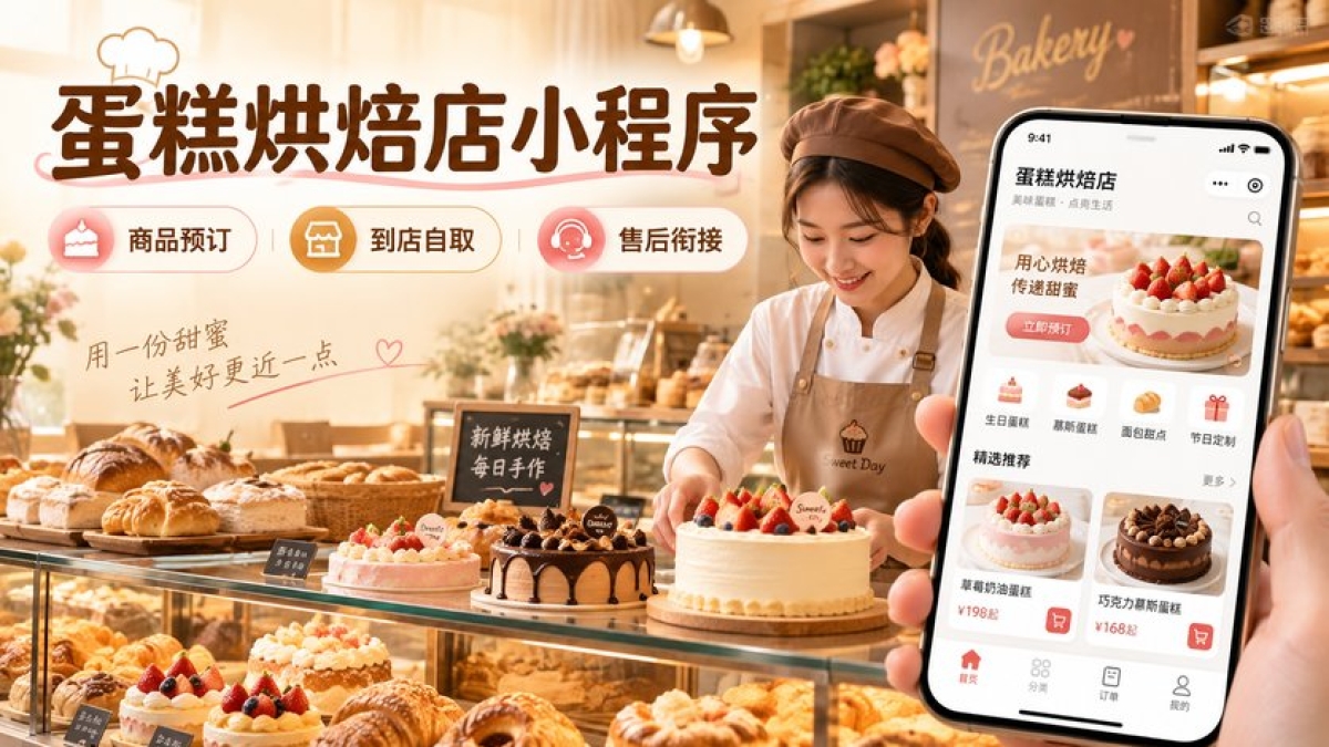 蛋糕烘焙店小程序需要哪些功能？商品预订、到店自取和售后怎么衔接