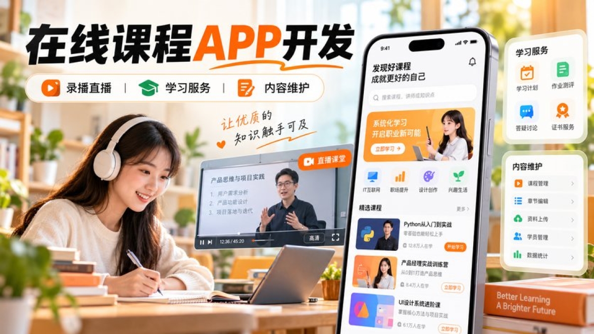 在线课程APP开发预算怎么评估？录播直播、学习服务和内容维护有哪些投入