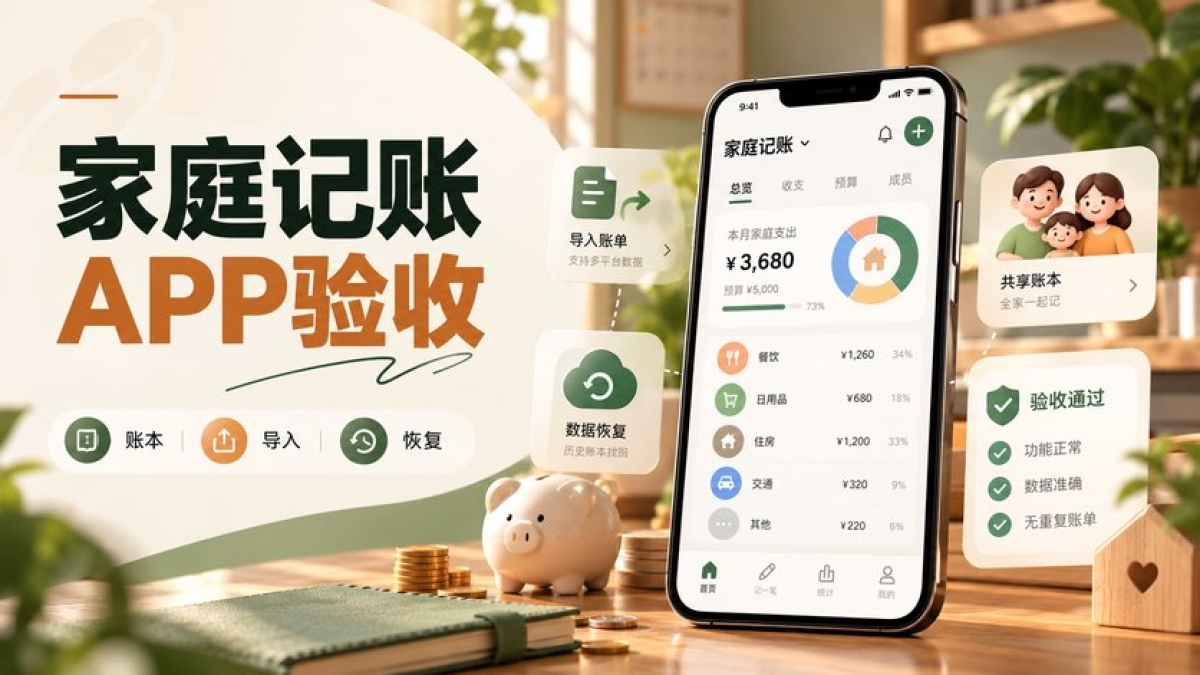 家庭记账APP上线前怎么验收？共同账本、重复导入和数据恢复要测什么