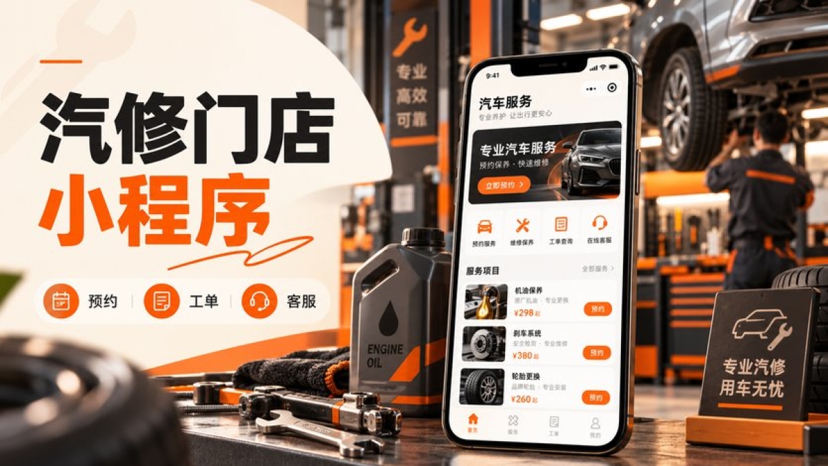 汽车维修门店小程序怎么选方案？预约接车、报价工单和客户服务要比较什么