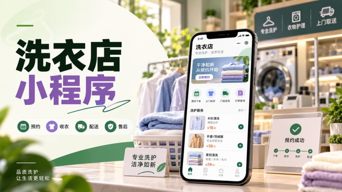 洗衣店小程序需要哪些常用功能？预约收衣、门店处理和送取售后如何衔接
