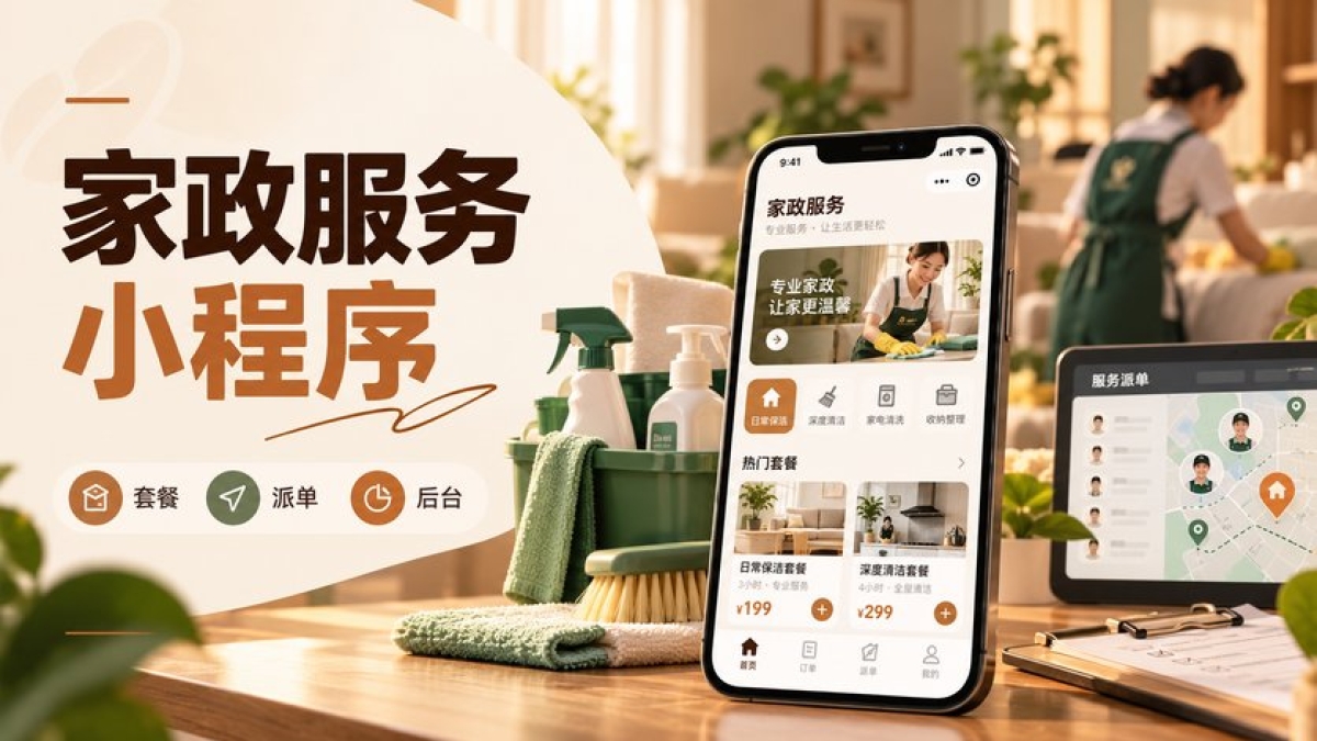 家政服务小程序怎么选方案？标准套餐、人员派单和管理后台要比较什么