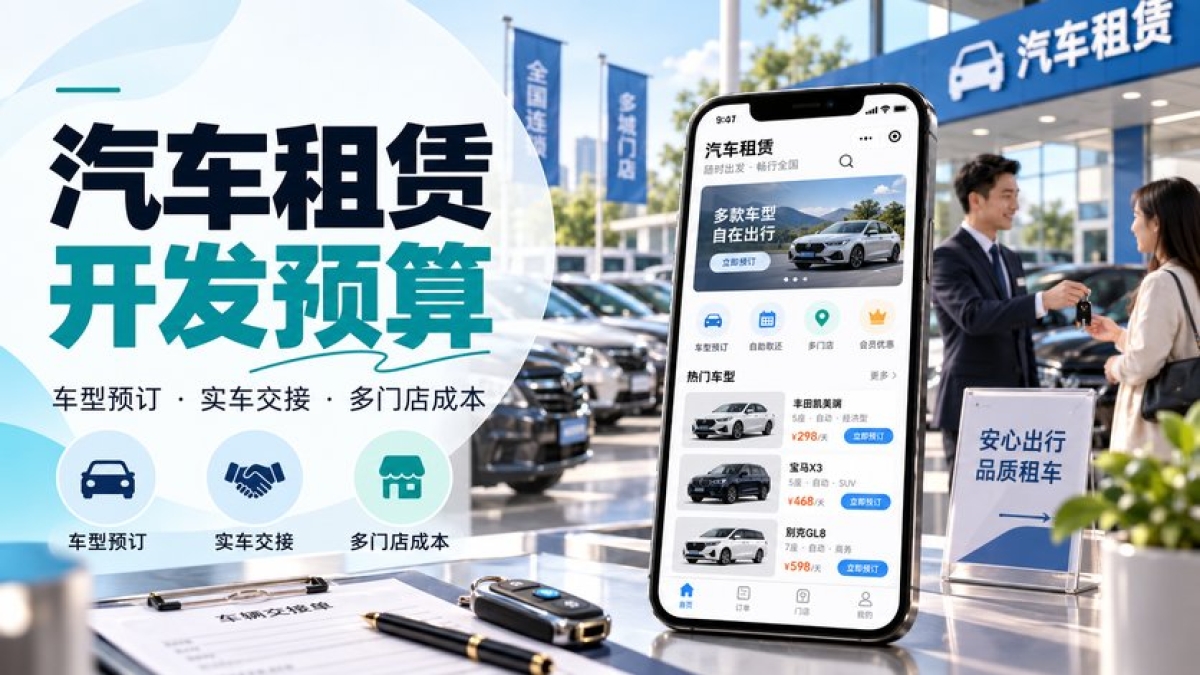 汽车租赁小程序开发预算怎么做？车型预订、实车交接和多门店有哪些成本