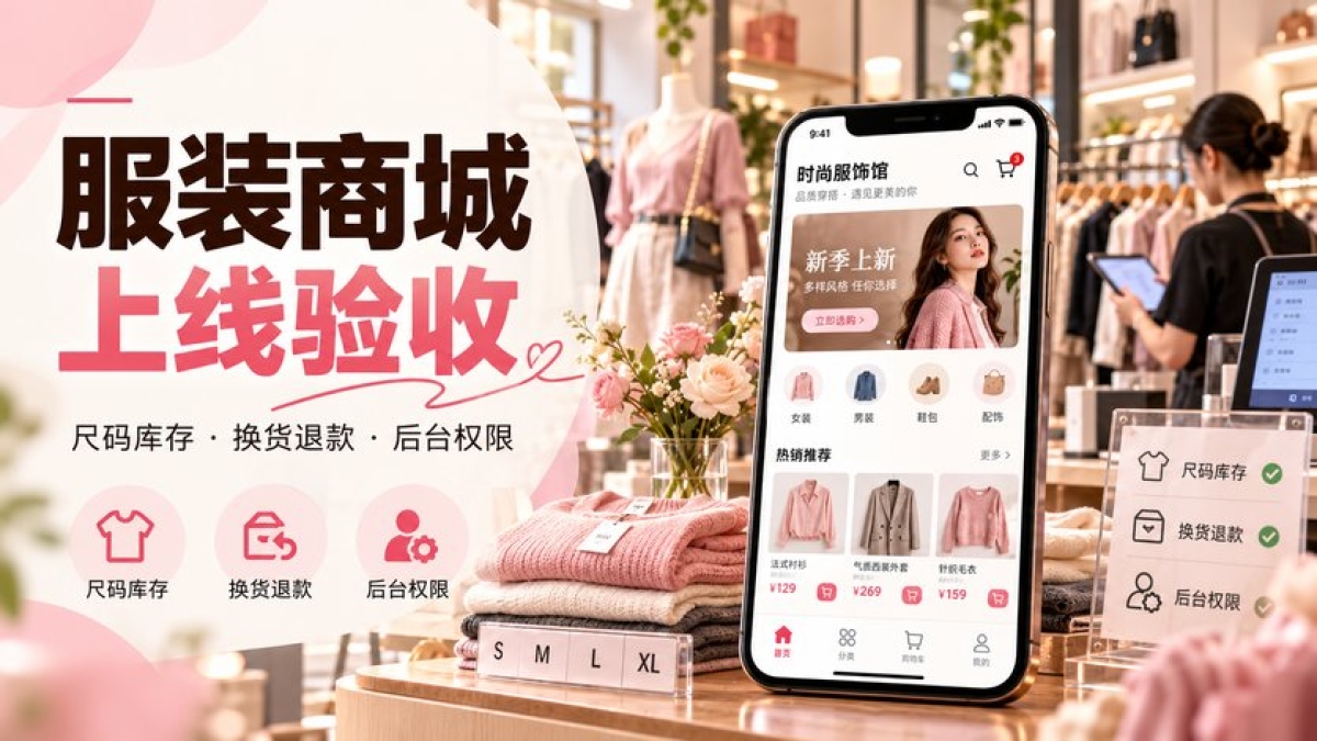 服装商城小程序上线前怎么验收？尺码库存、换货退款和后台权限要测什么