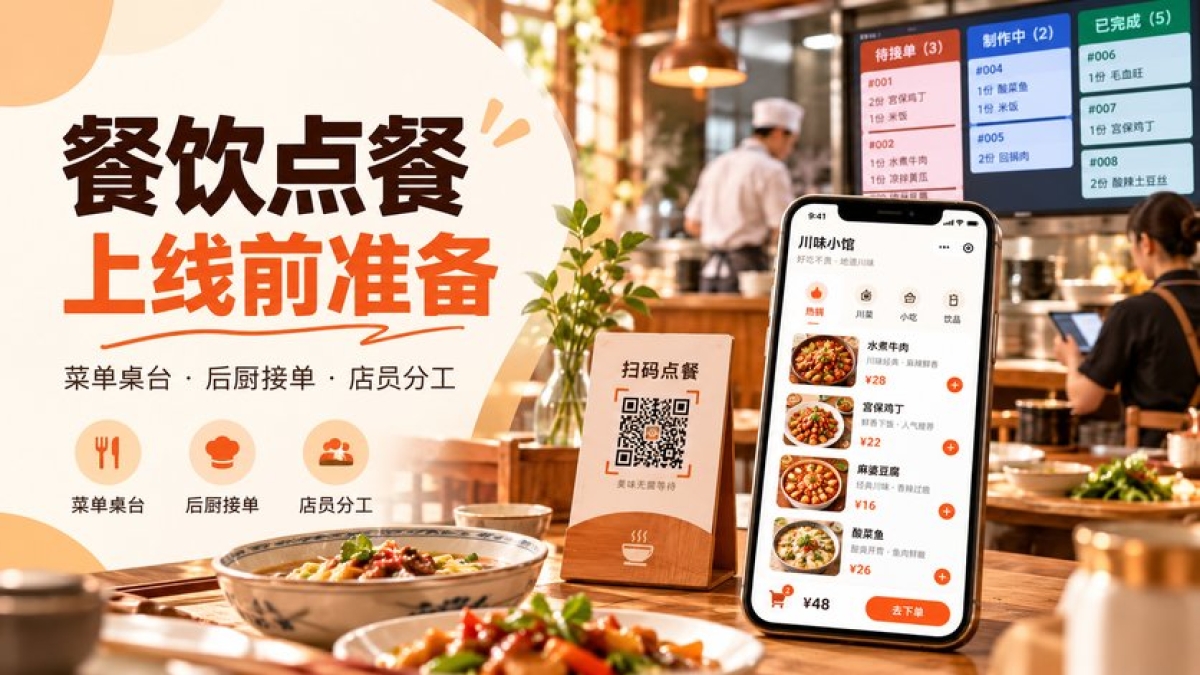 餐饮点餐小程序上线前要准备什么？菜单桌台、后厨接单和店员分工怎么整理