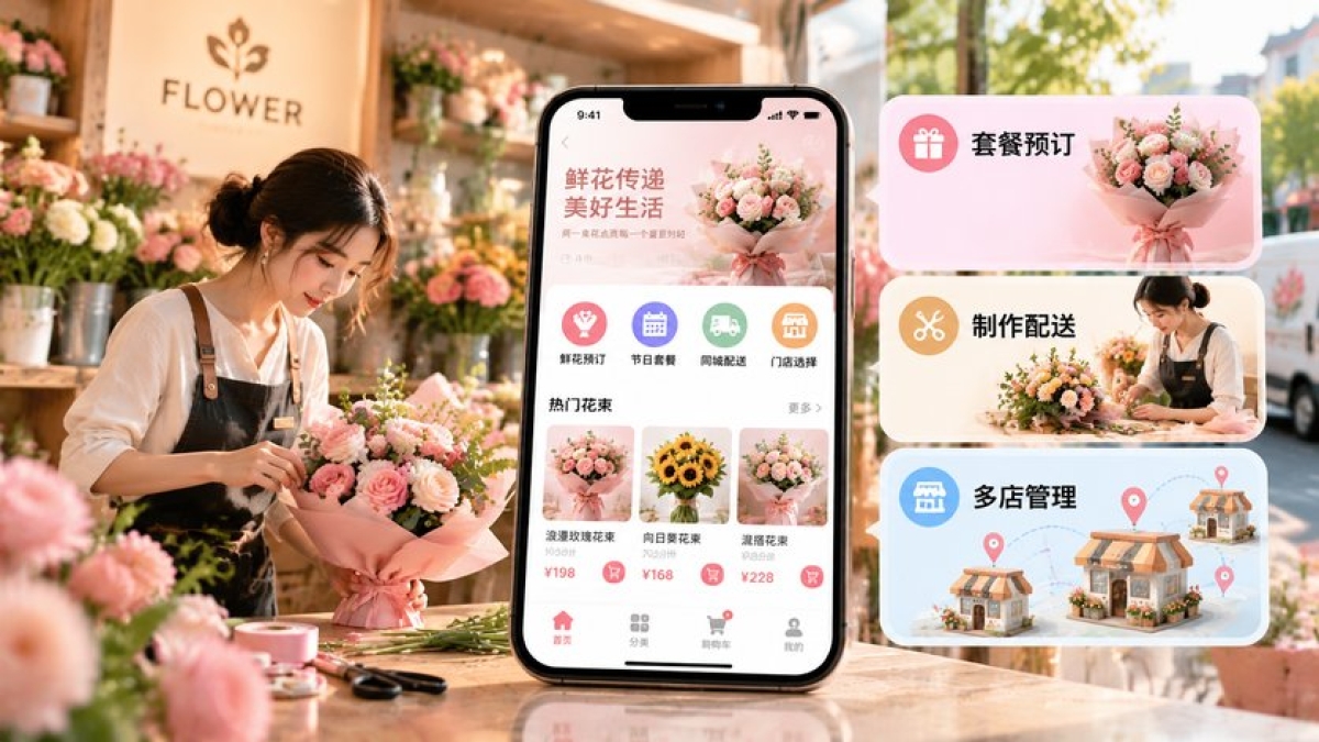 鲜花门店小程序开发预算怎么做？套餐预订、制作配送和多店有哪些成本差异