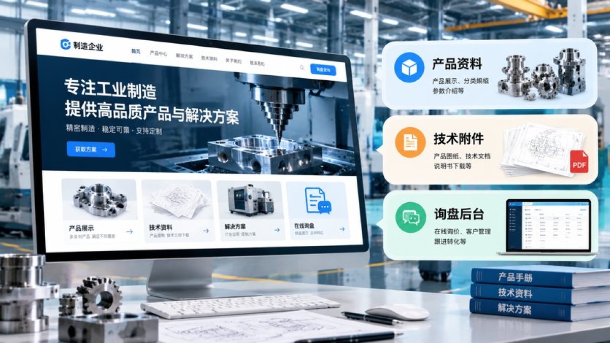 制造企业官网建设预算怎么评估？产品资料、技术附件和询盘后台有哪些成本