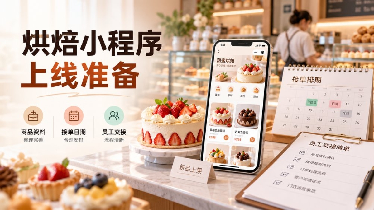 蛋糕烘焙店小程序上线前要准备什么？商品资料、接单日期和员工交接怎么整理