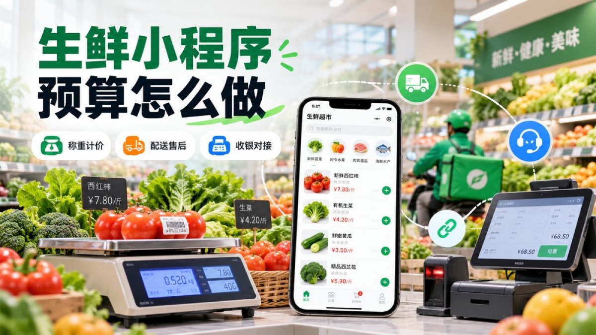 生鲜门店小程序开发预算怎么做？称重计价、配送售后和现有收银有哪些差异
