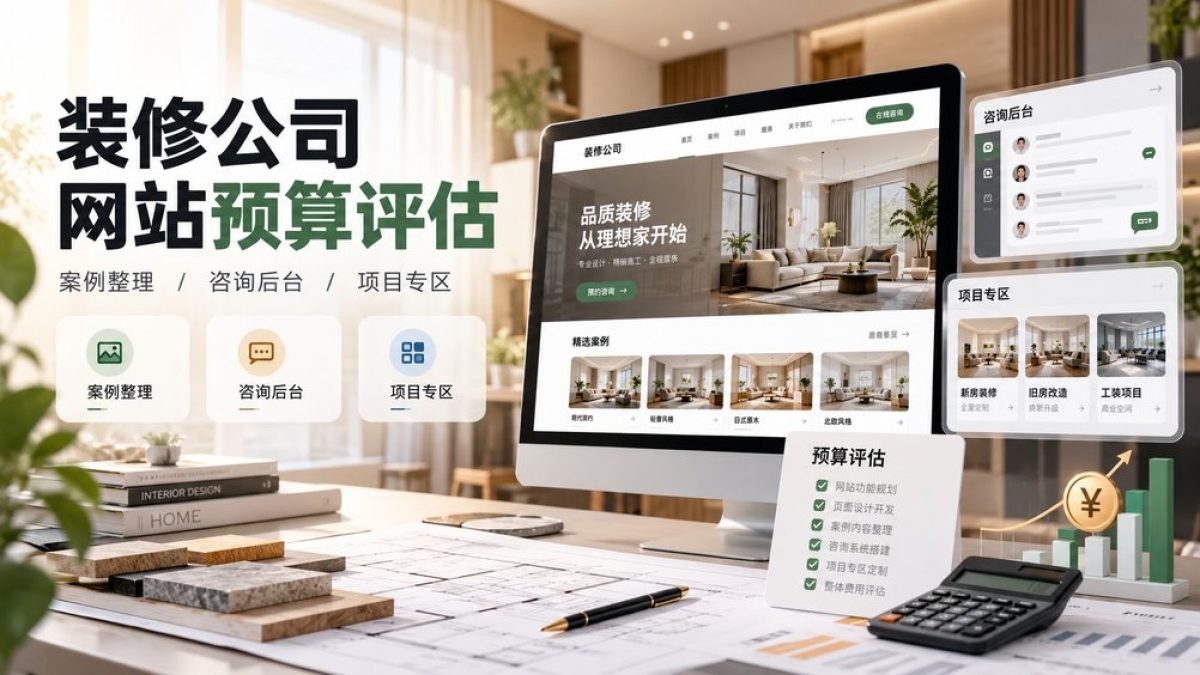 装修公司网站建设预算怎么评估？案例整理、咨询后台和项目专区有哪些差异