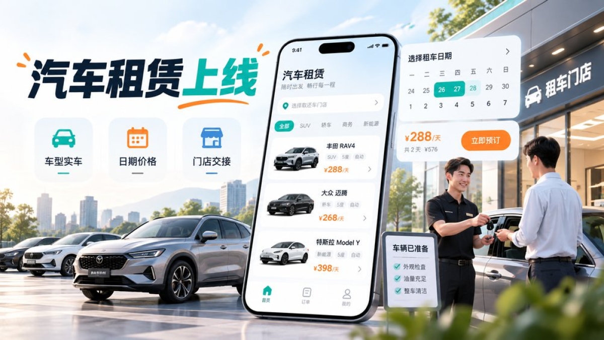 汽车租赁小程序上线前要准备什么？车型实车、日期价格和门店交接怎么整理
