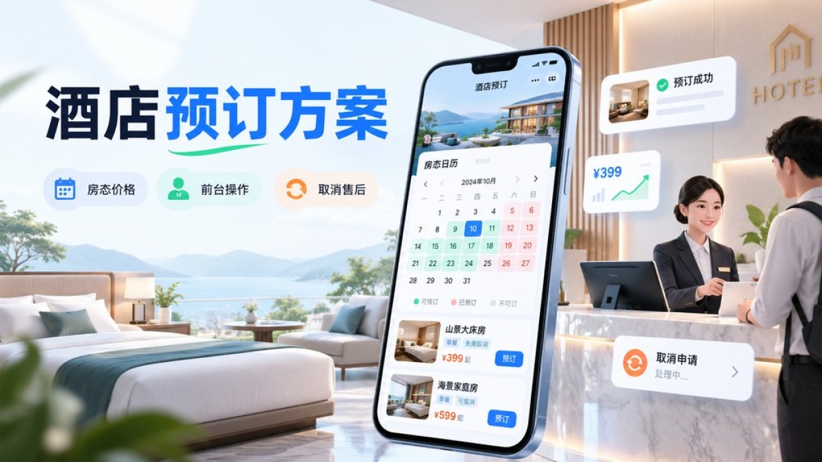 酒店民宿预订小程序怎么选方案？房态价格、前台操作和取消售后要比较什么
