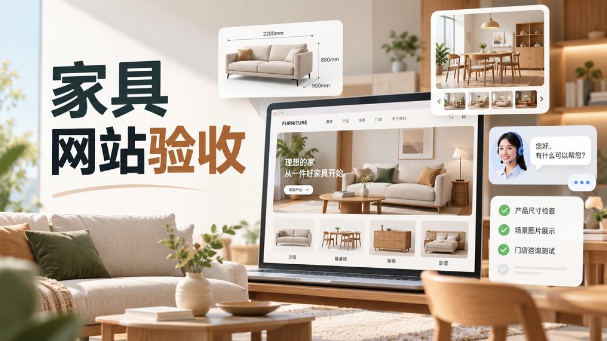 家具品牌网站上线前怎么验收？产品尺寸、场景图片和门店咨询要测什么
