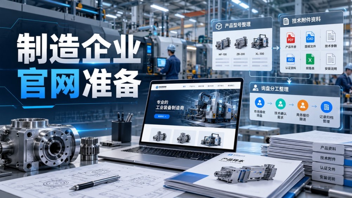 制造企业官网建设前要准备什么？产品型号、技术附件和询盘分工怎么整理